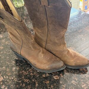 Durango Brown Suede Cowboy Boots with Stitched Toe